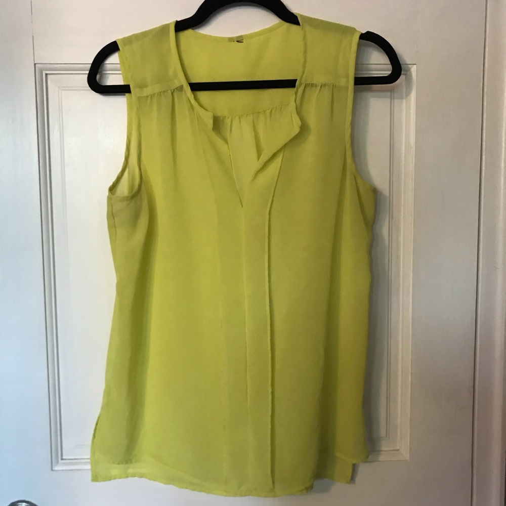 Neon Yellow Sheer Sleeveless Top